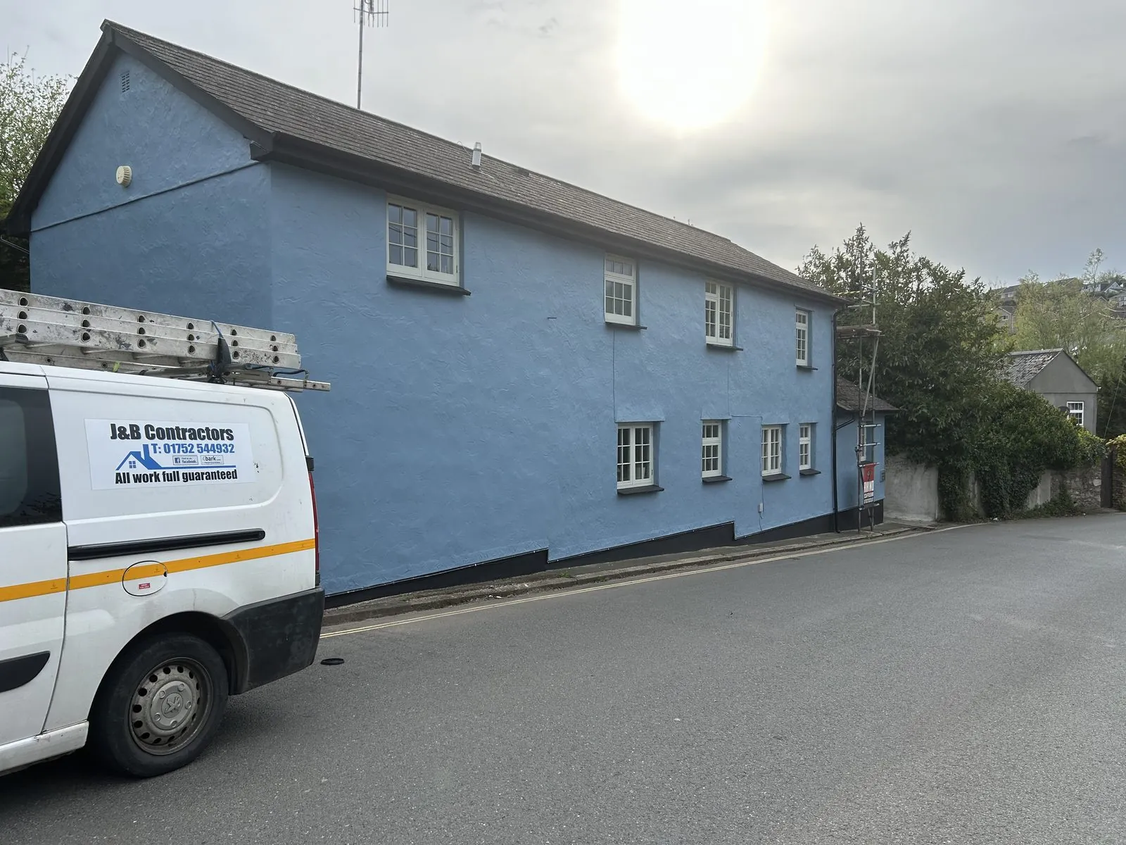 Exterior painting of a detached house in Newquay